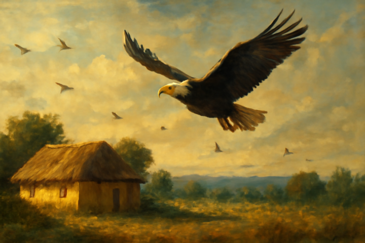 All birds find shelter during rain. But the eagle avoids the rain by flying above the clouds. Problems are common, but attitude makes the difference.