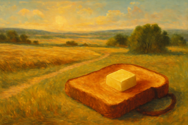 If toast always lands butter-side down, and cats always land on their feet, what happens if you strap toast on the back of a cat and drop it?