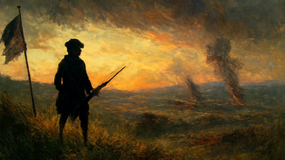 The battle is not to the strong alone. It is to the vigilant, the active, and the brave. A small, disciplined militia can not only hold out against a larger force, but drive it back, because what they’re fighting for rightfully belongs to them.