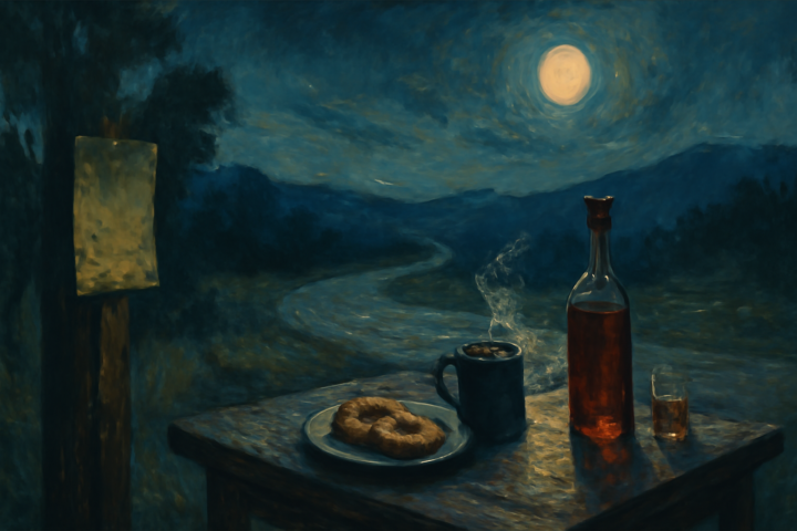 Those of us that had been up all night were in no mood for coffee and donuts, we wanted strong drink. We were, after all, the cream of the national sporting press.