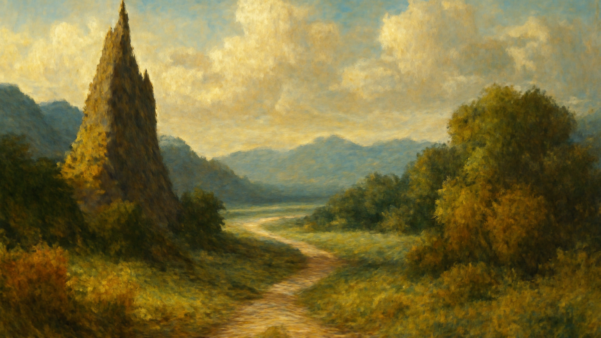 The strong man with the dagger is followed by the weak man with the sponge.