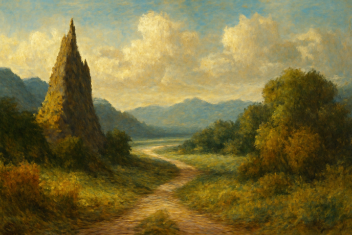 The strong man with the dagger is followed by the weak man with the sponge.