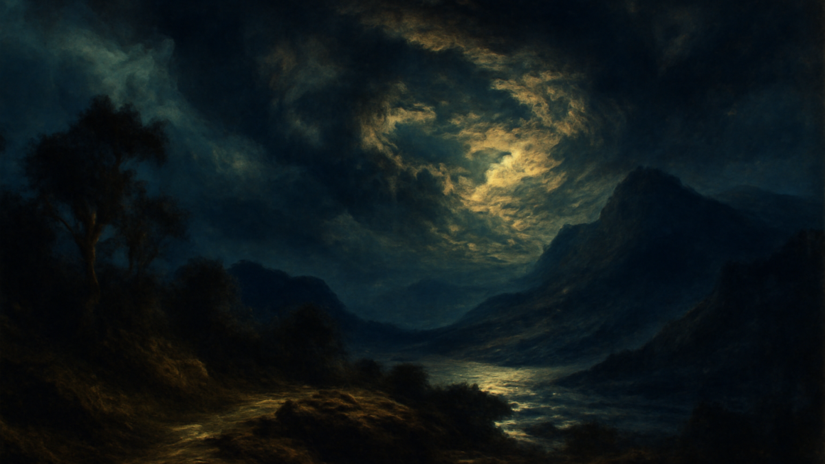 The sky is changed,-and such a change! O night And storm and darkness! ye are wondrous strong, Yet lovely in your strength, as is the light Of a dark eye in woman! Far along, From peak to peak, the rattling crags among, Leaps the live thunder.