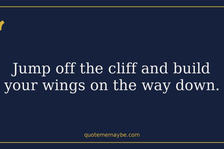 “Jump off the cliff and build your wings on the way down.”