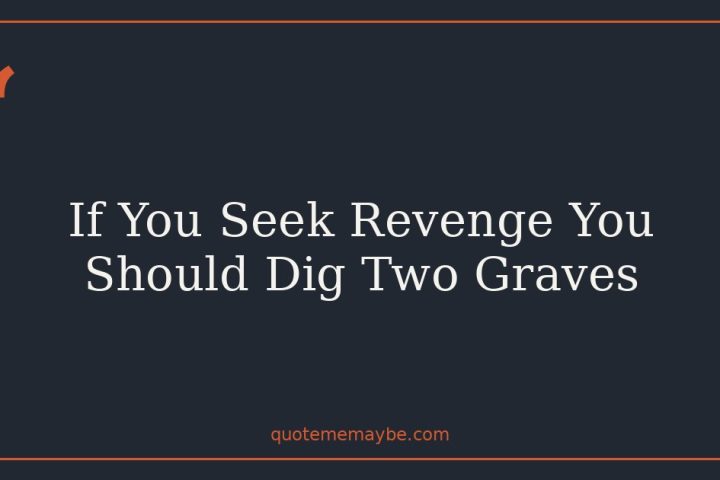 If You Seek Revenge You Should Dig Two Graves