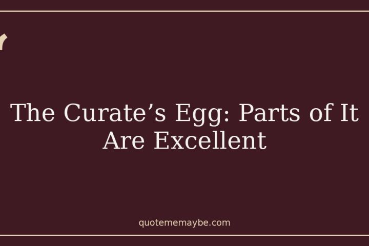 The Curate’s Egg: Parts of It Are Excellent