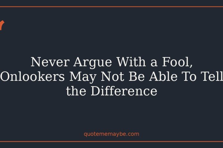 Never Argue With a Fool, Onlookers May Not Be Able To Tell the Difference