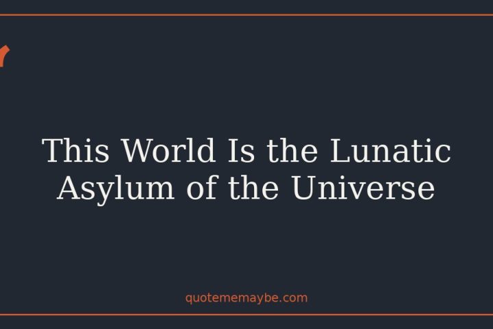 This World Is the Lunatic Asylum of the Universe