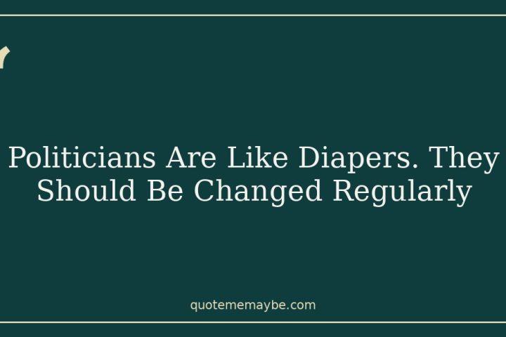 Politicians Are Like Diapers. They Should Be Changed Regularly