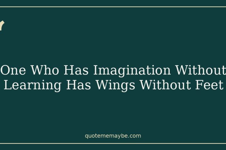 One Who Has Imagination Without Learning Has Wings Without Feet