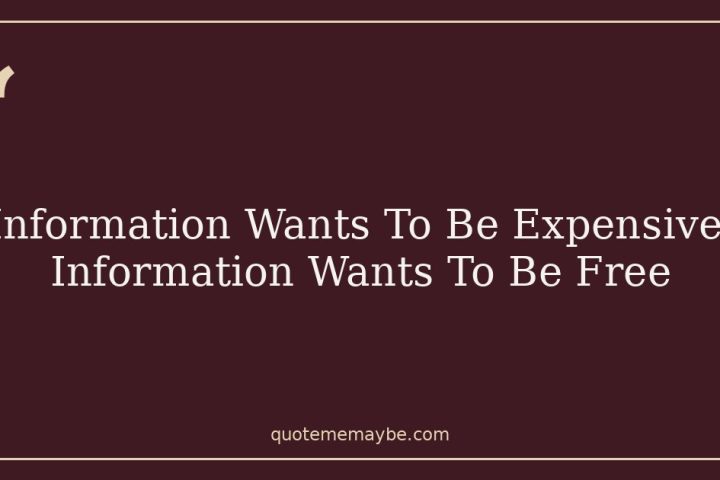 Information Wants To Be Expensive. Information Wants To Be Free