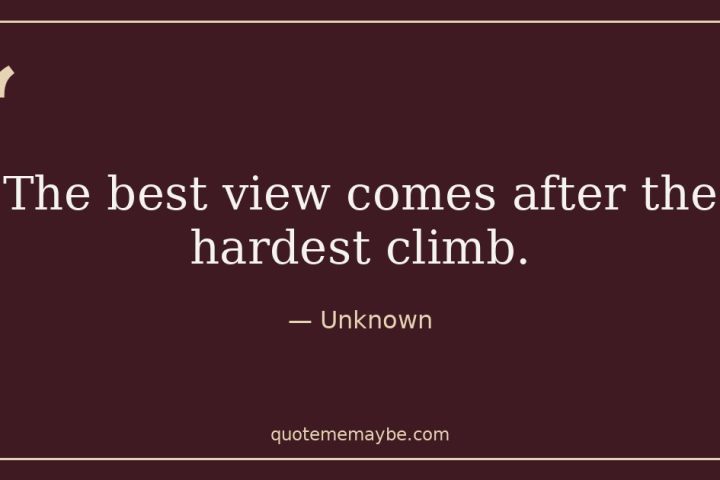 “The best view comes after the hardest climb.” – Unknown