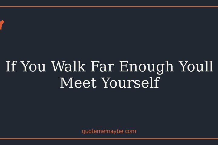 If You Walk Far Enough Youll Meet Yourself