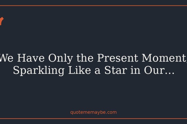 We Have Only the Present Moment, Sparkling Like a Star in Our…