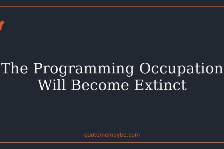 The Programming Occupation Will Become Extinct