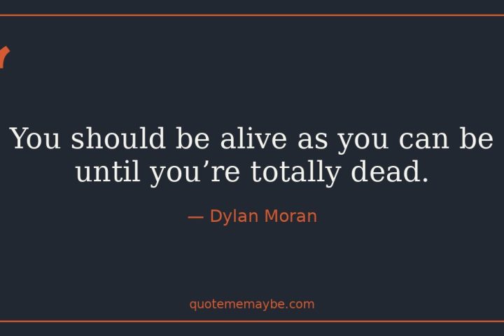 “You should be alive as you can be until you’re totally dead.” – Dylan Moran